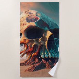 Serviette De Plage Skull on the beach