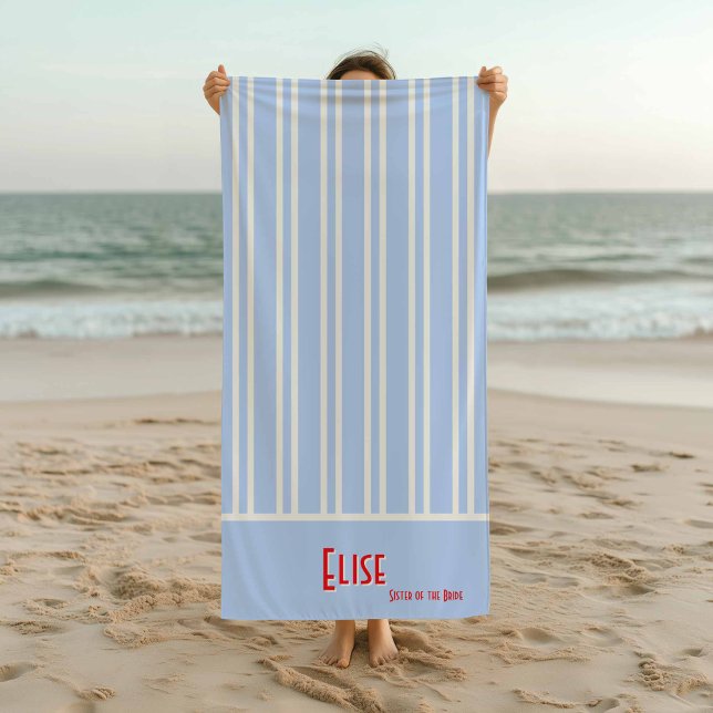 Serviette De Plage Sky Blue City Chic Bachelorette (Nautical City Chic Stripe)