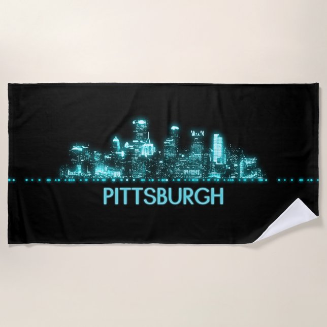 Serviette De Plage Skyline de Pittsburgh (Devant)