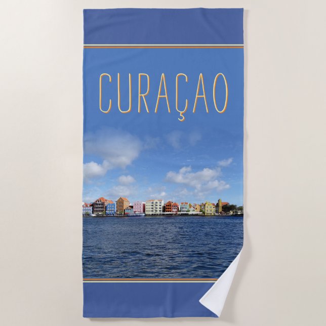 Serviette De Plage Skyline de Willemstad (personnalisable) (Devant)