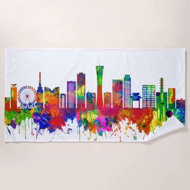Serviette De Plage Skyline du Japon (Devant)