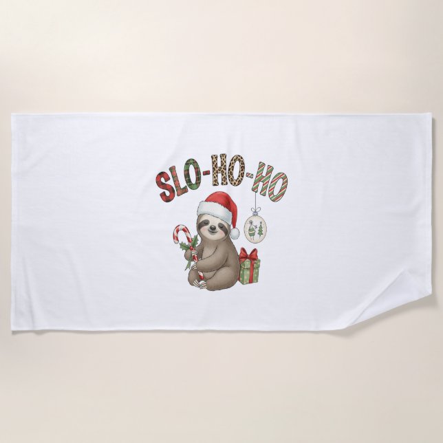 Serviette De Plage Slo Ho Ho Xmas Sloth (Devant)