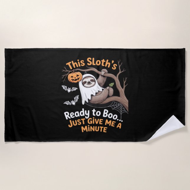Serviette De Plage Sloth Halloween Sloths Cute Bat Vampire Essentiel (Devant)