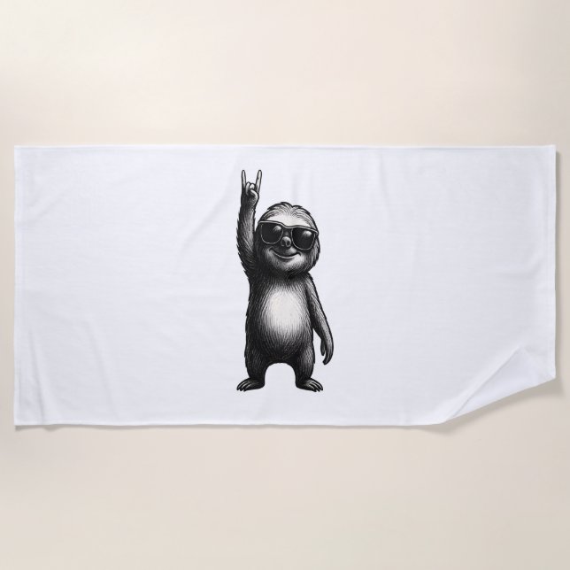 Serviette De Plage Sloth Rocking Dance (Devant)