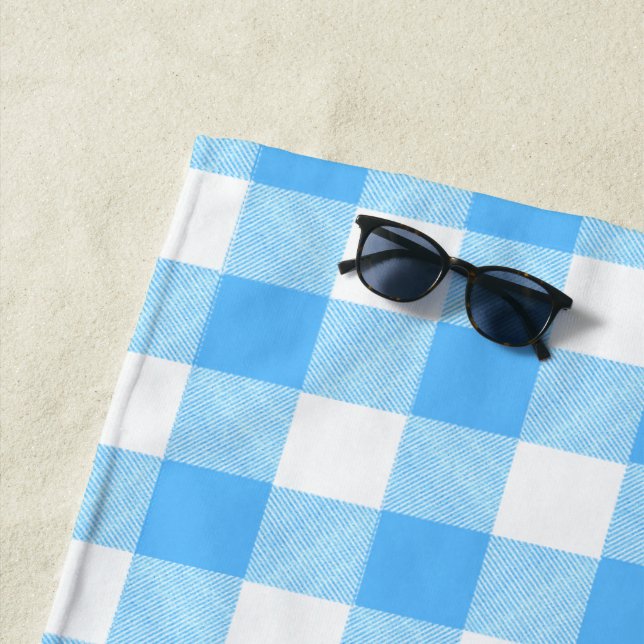 Serviette De Plage Slow-Living Summer Sky Check (En situation)