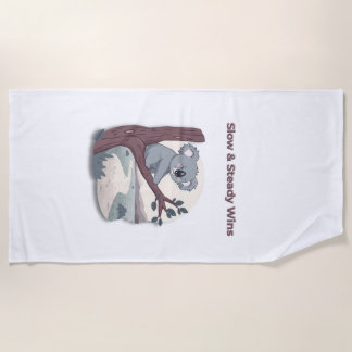 Serviette De Plage **"Slow & Steady Wins – Motivational Cute Koala "*