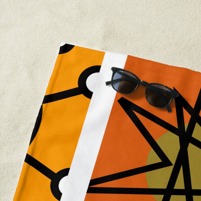 Serviette De Plage Smorgasbord moderne du milieu du siècle (En situation)