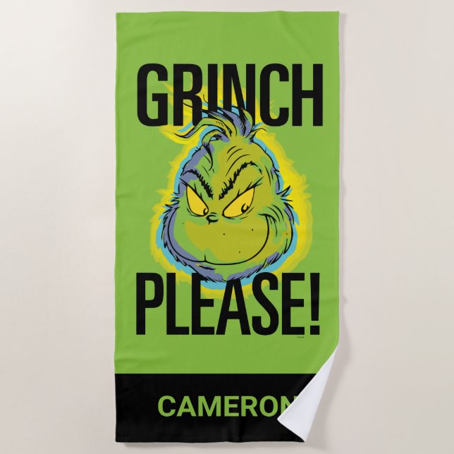 Serviette De Plage Snarky Grinch | Drôle Grinch S'Il Vous Plaît (Devant)
