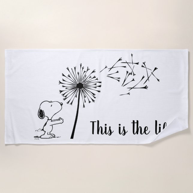 Serviette De Plage Snoopy Avec Dandelion (Devant)