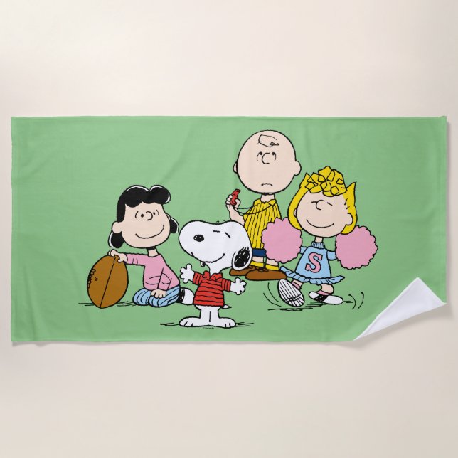 Serviette De Plage Snoopy et Gang Play Football (Devant)