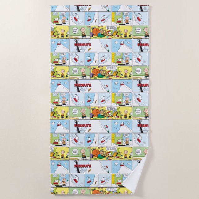 Serviette De Plage Snoopy Sled Riding Food Dish (Devant)
