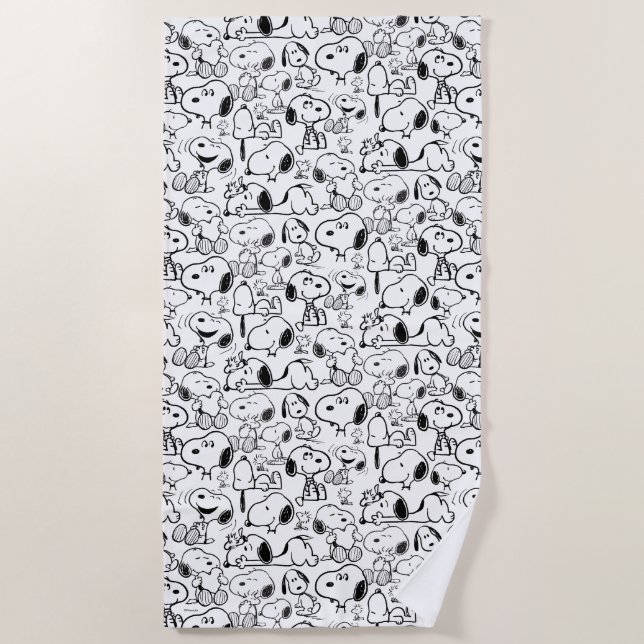 Serviette De Plage Snoopy Smile Giggle Laugh Pattern (Devant)