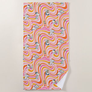 Serviette De Plage Snoopy & Woodstock Super Vibes Motif orange