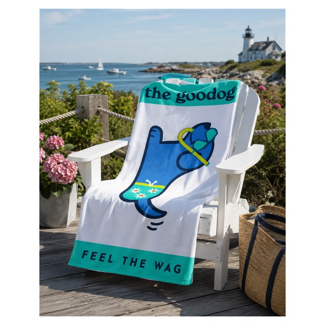 Serviette de plage Snorkel Pup (Créateur téléchargé)