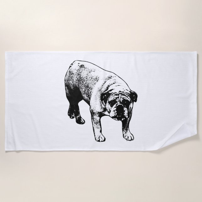 Serviette De Plage Snowbird Bulldog Towne (Devant)
