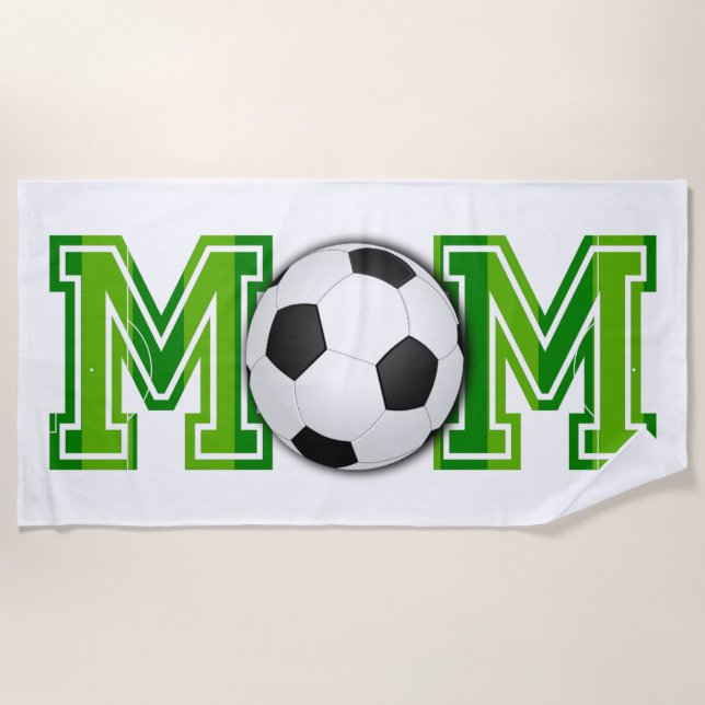 Serviette De Plage Soccer Maman Ball and Field Football Pitch (Devant)