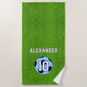Serviette De Plage Soccer Nom et numéro