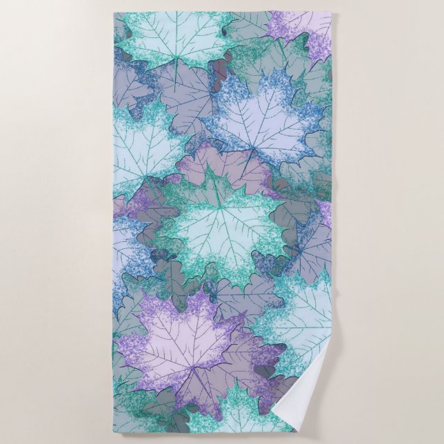 Serviette De Plage Soft Pastel Feuilles (Devant)