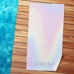 Serviette De Plage Soft pastel nom arc-en-ciel tendance moderne minim