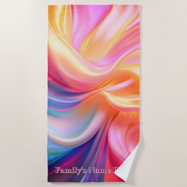 Serviette De Plage Soie pastel colorée (Devant)