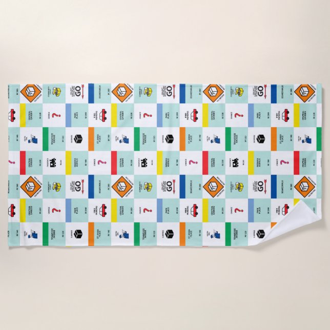 Serviette De Plage soirée de jeu de société Monopoly en carton (Devant)