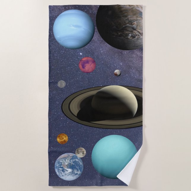 Serviette De Plage Solar system planets beach towel (Devant)