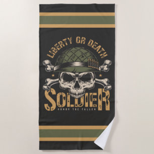 Serviette De Plage Soldat de la Liberté ou de la Mort honorez les vic