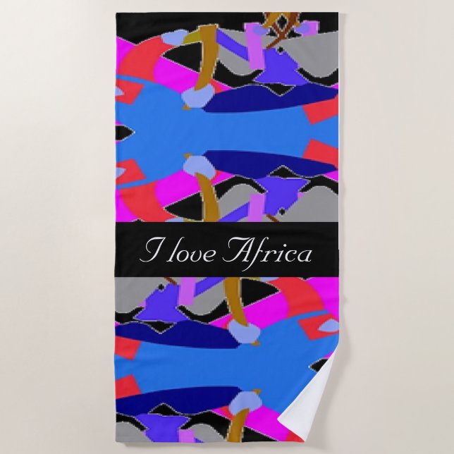 Serviette De Plage Soleil Afrocentré et amusant (Devant)