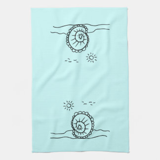 Serviette de plage Soleil coquillage doodle art