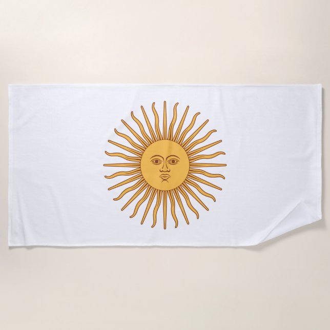 Serviette De Plage Soleil de mai (Soleil argentin) Beach Towne (Devant)
