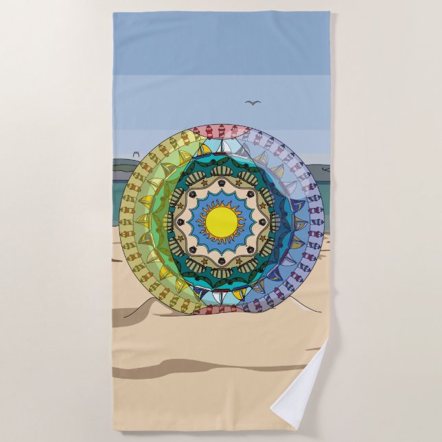 Serviette de plage Soleil d'été (Devant)