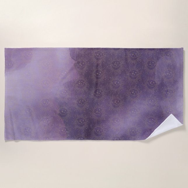 Serviette De Plage Soleil et Lune (Devant)