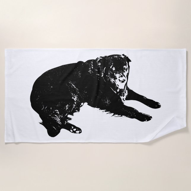 Serviette De Plage Soleil Lent, Ombre Forte (Devant)
