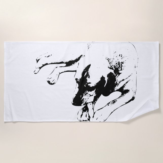 Serviette De Plage Soleil, sable et corde (Devant)