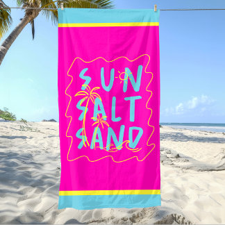 Serviette De Plage Soleil Sable Sel Couleurs