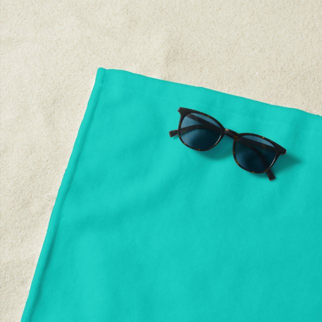Serviette De Plage Solide clair turquoise (En situation)