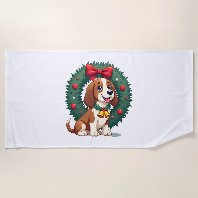 Serviette De Plage Sonneries de Basset Hound (Devant)