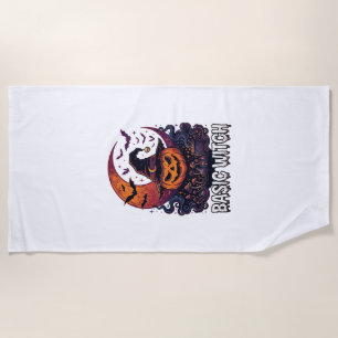 Serviette De Plage Sorcière de base Halloween Citrouille Croissant de