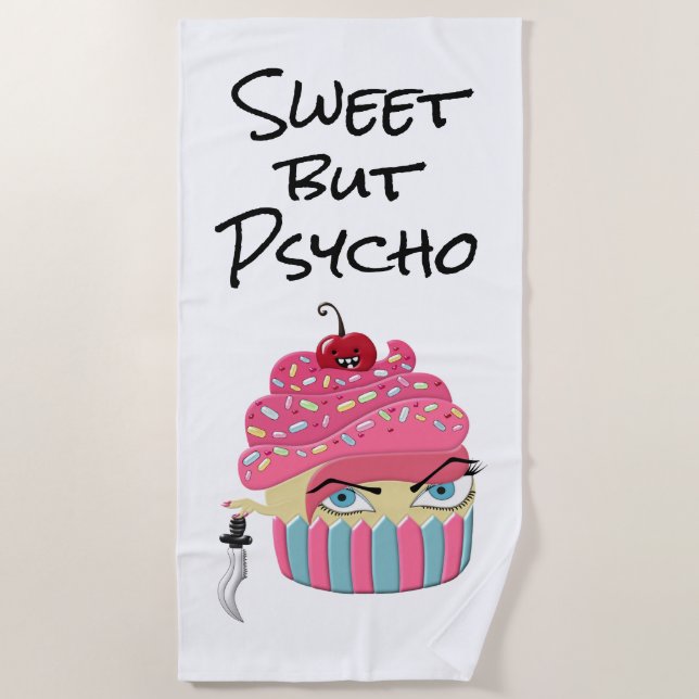 Serviette De Plage Sote rose Kawaii Cupcake Halloween (Devant)