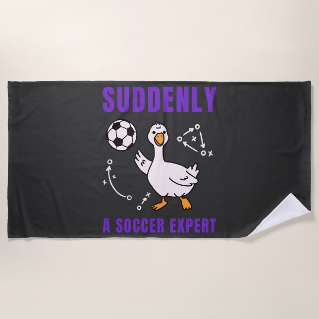 Serviette De Plage Soudain un expert de football (Devant)