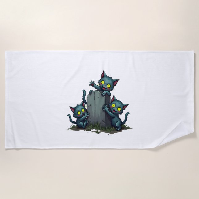 Serviette De Plage Soulèvement de Zombie Kitten (Devant)