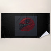 Serviette de plage sous la lumière de la lune de s