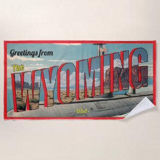 Serviette De Plage Sous-marin Wyoming Pour USA Retro