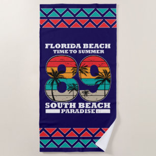 Serviette De Plage South Beach Sunset - Promenez-vous dans la vague d