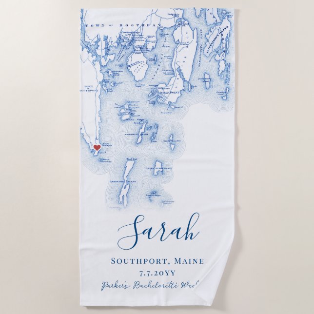 Serviette De Plage Southport Maine Week-end de célibataire personnali (Devant)