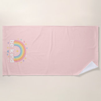Serviette De Plage Soyez Gentil – Arc-en-ciel Pastel Positivité