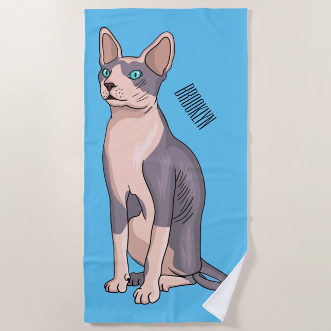 Serviette De Plage Sphynx cat (Devant)