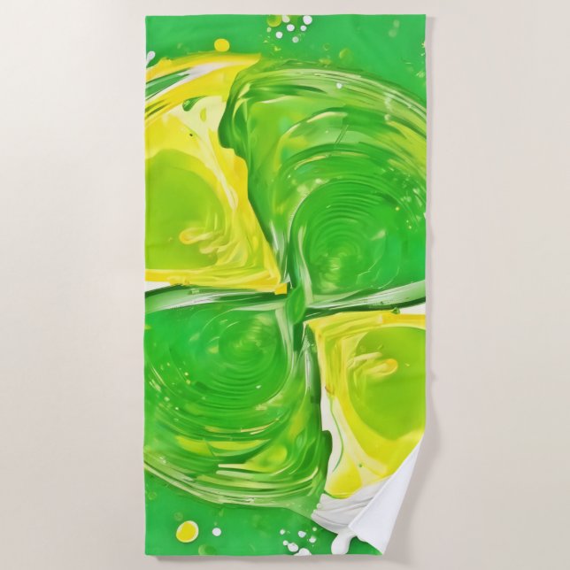 Serviette De Plage Spirale vert lime (Devant)