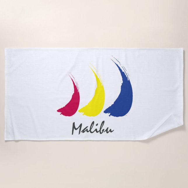 Serviette De Plage Splashy Sails_Paint-The-Wind_Malibu (Devant)