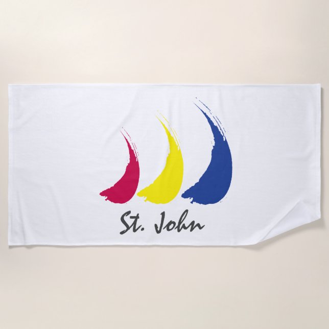 Serviette De Plage Splashy Sails_Paint-The-Wind_St. John (Devant)